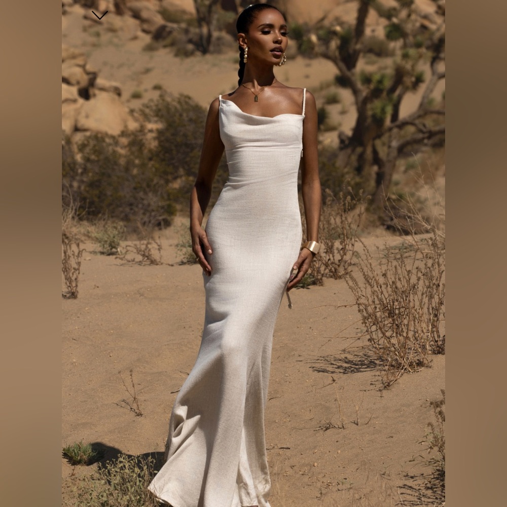 White linen dress
